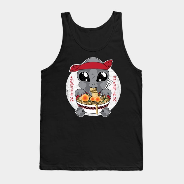 Kuwaii Ramen Cute Alien Baby Ramen Lover Tank Top by PEHardy Design